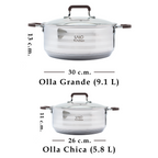 Batería de cocina UYO 2Ollas, Acero Inoxidable – detalle