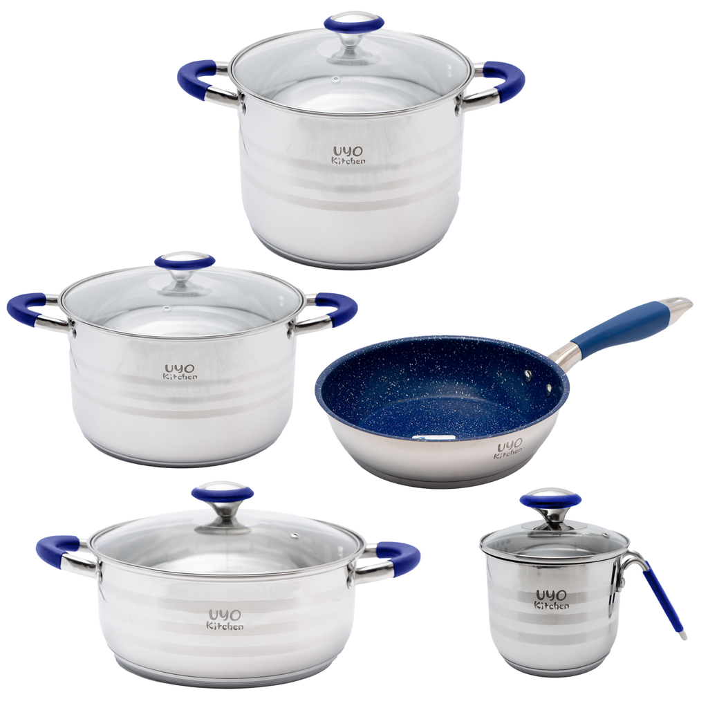 Batería de cocina UYO 9pzas, Acero Inoxidable – vista principal