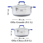 Batería de cocina UYO 2Ollas, Acero Inoxidable – ángulo inferior