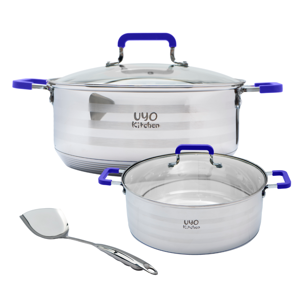 Batería de cocina UYO 2Ollas, Acero Inoxidable – vista principal