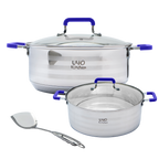 Batería de cocina UYO 2Ollas, Acero Inoxidable – vista principal