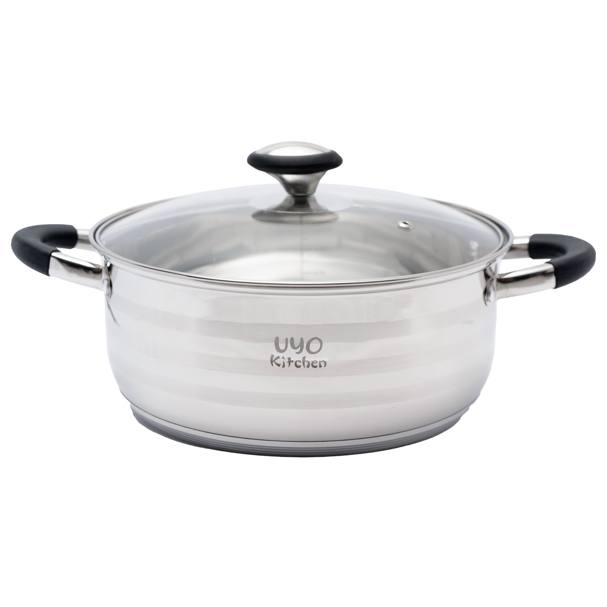 Batería de cocina UYO 9pzas, Acero Inoxidable – vista trasera