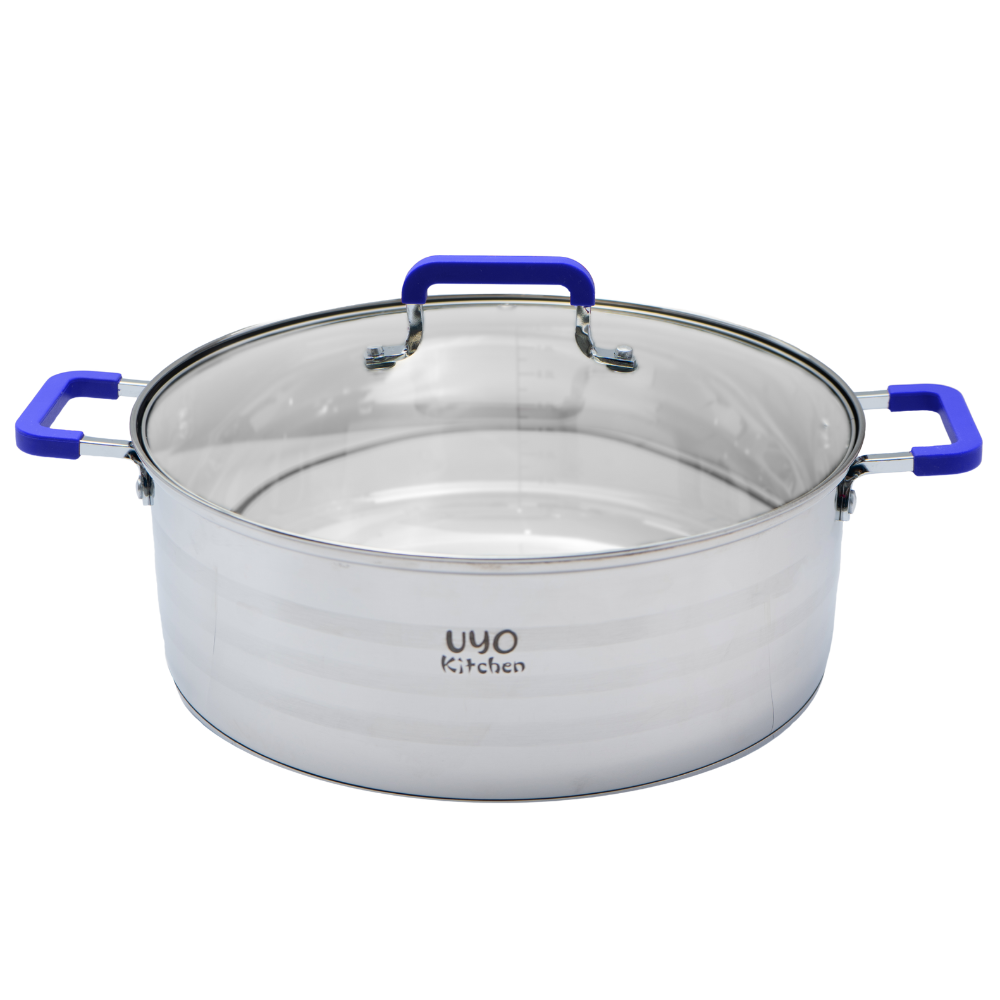 Batería de cocina UYO 2Ollas, Acero Inoxidable – en uso