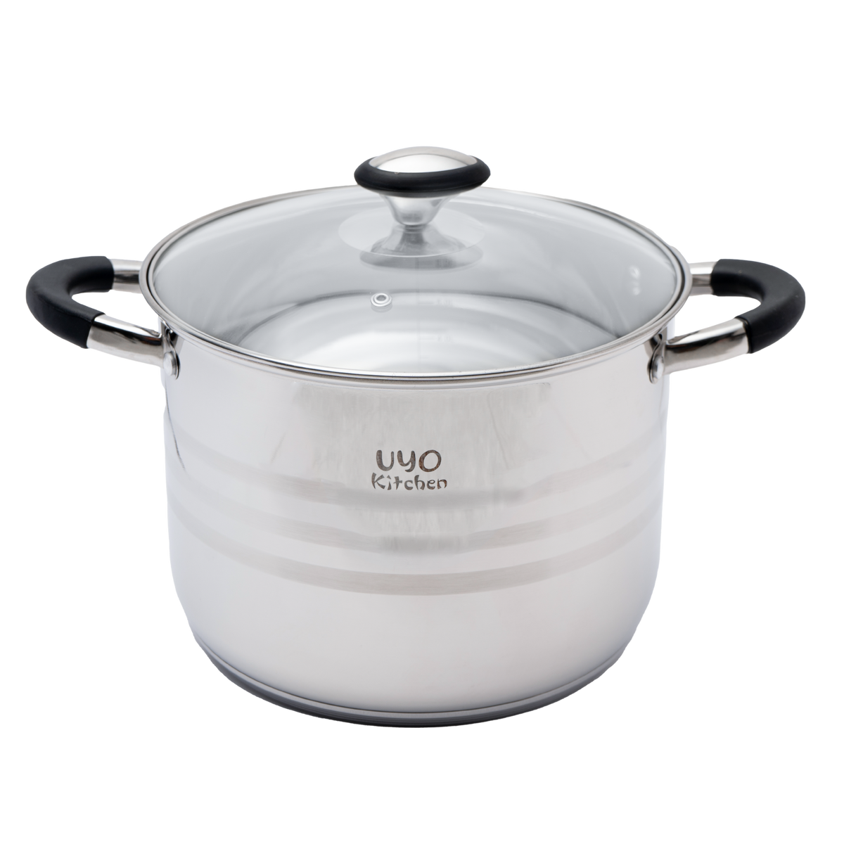 Batería de cocina UYO 9pzas, Acero Inoxidable – vista lateral