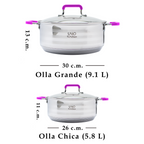 Batería de cocina UYO 2Ollas, Acero Inoxidable – ángulo inferior