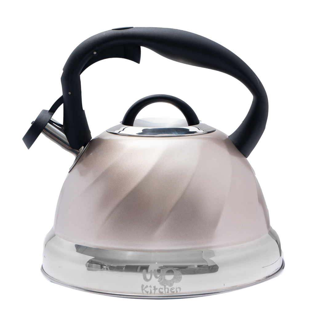 Tetera UYO 3L Acero, Ondas – vista lateral