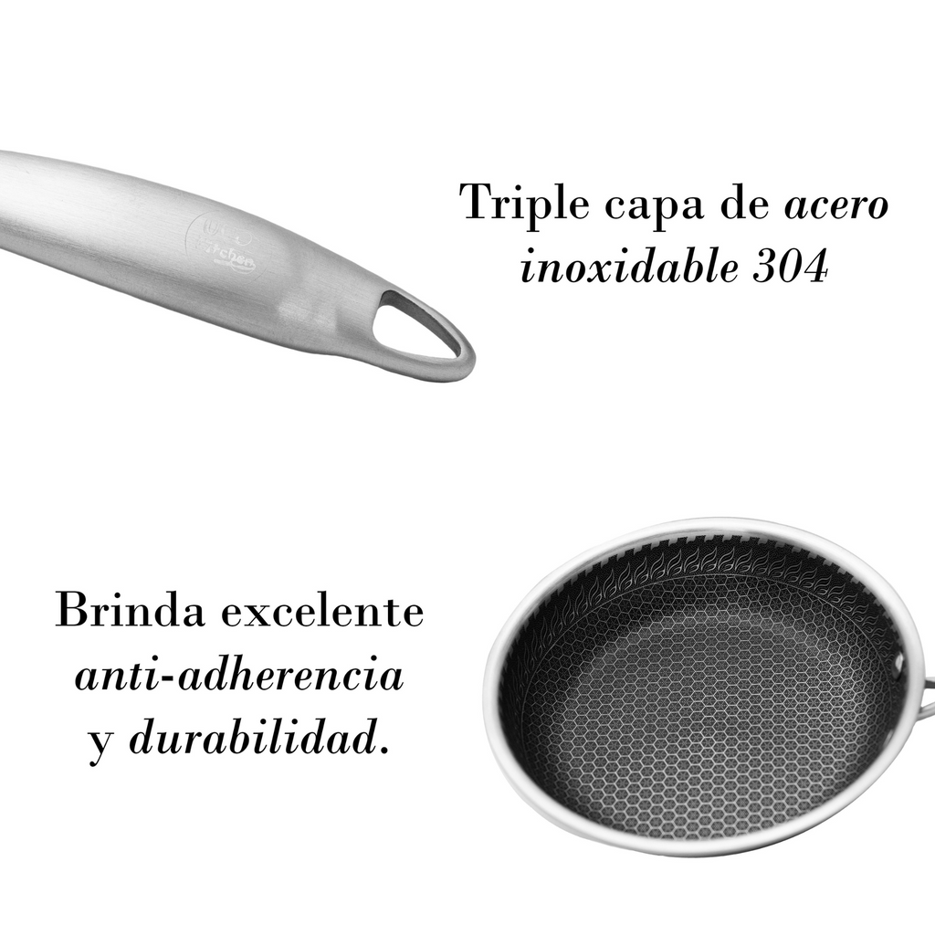 Sartén UYO 20cm Acero Inoxidable – detalle