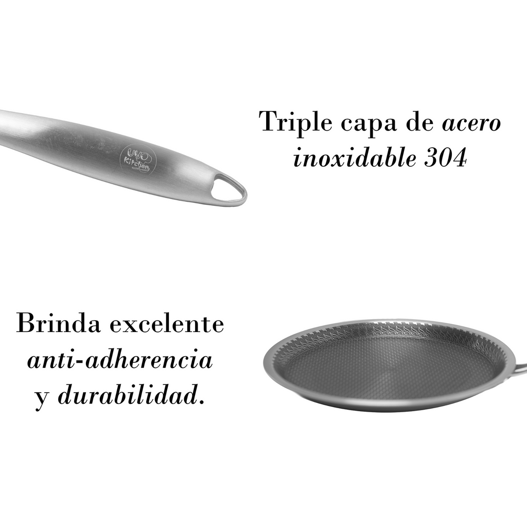Pizza Pan UYO 28cm Acero Inoxidable – detalle
