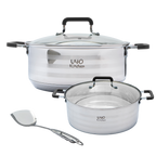 Batería de cocina UYO 2Ollas, Acero Inoxidable – vista principal
