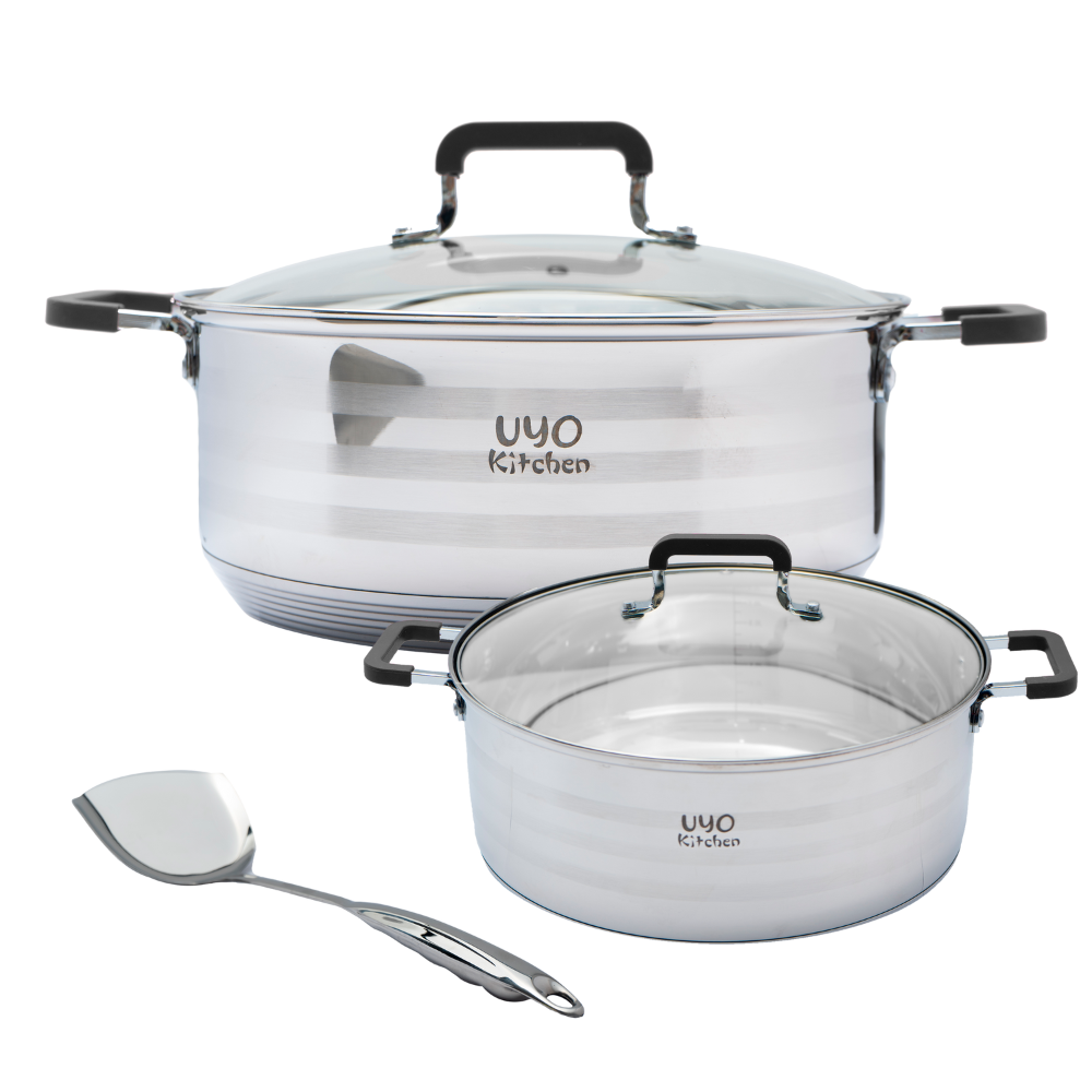 Batería de cocina UYO 2Ollas, Acero Inoxidable – vista principal