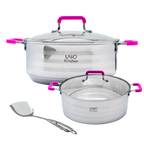Batería de cocina UYO 2Ollas, Acero Inoxidable – vista principal