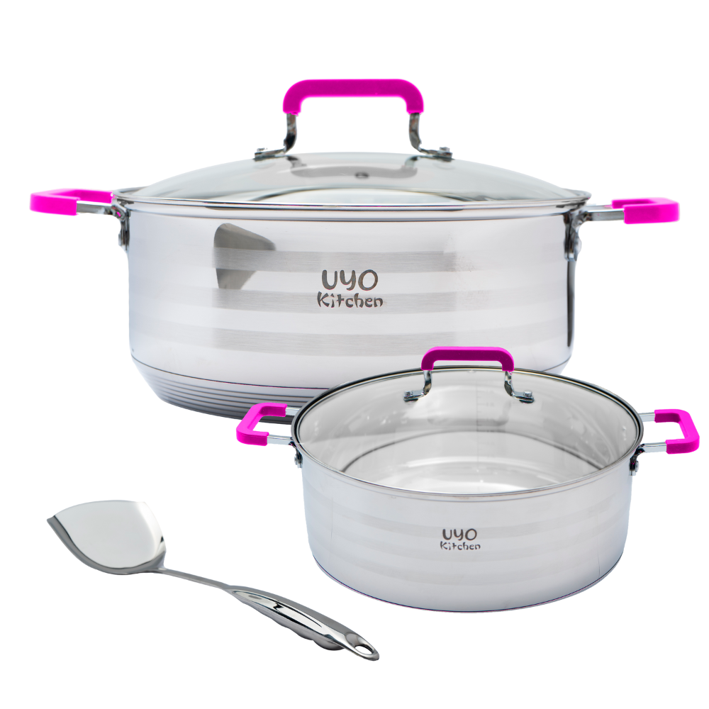 Batería de cocina UYO 2Ollas, Acero Inoxidable – vista principal