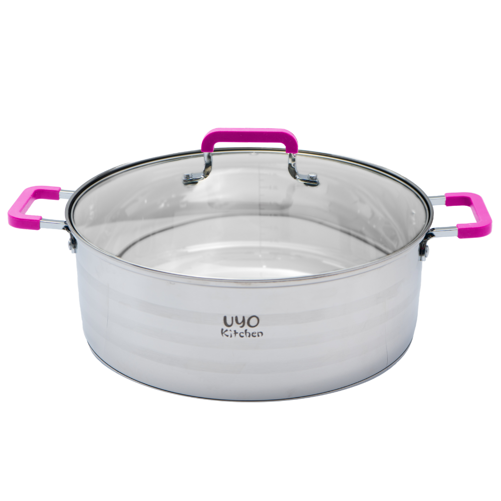 Batería de cocina UYO 2Ollas, Acero Inoxidable – en uso