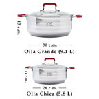 Batería de cocina UYO 2Ollas, Acero Inoxidable – ángulo inferior