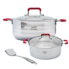 Batería de cocina UYO 2Ollas, Acero Inoxidable – vista principal
