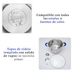 Batería de cocina UYO 9pzas, Acero Inoxidable – ángulo inferior