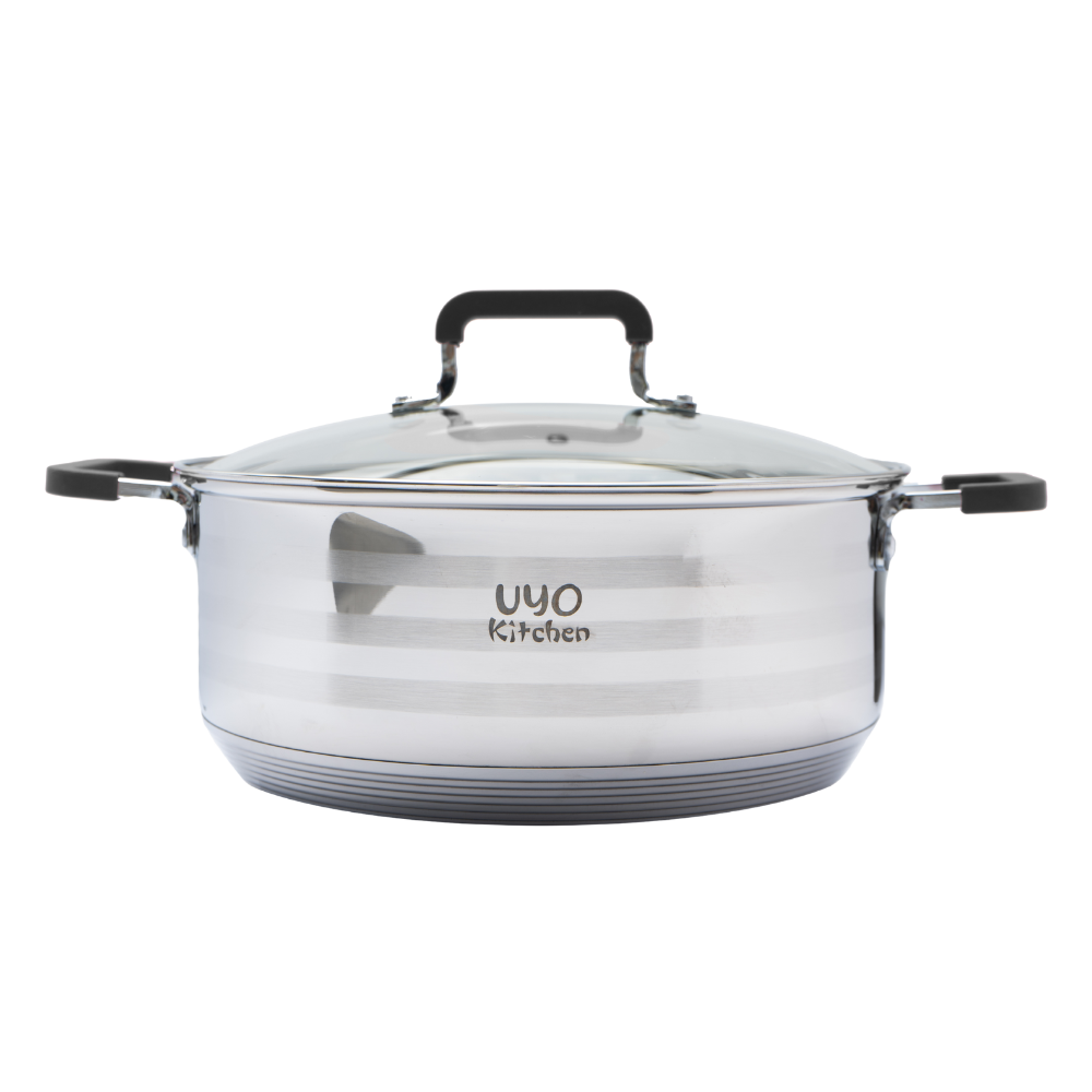 Batería de cocina UYO 2Ollas, Acero Inoxidable – vista trasera