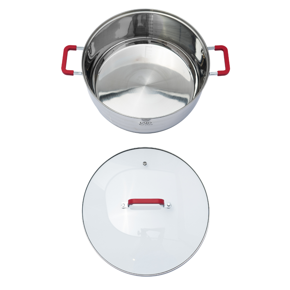 Batería de cocina UYO 2Ollas, Acero Inoxidable – en uso