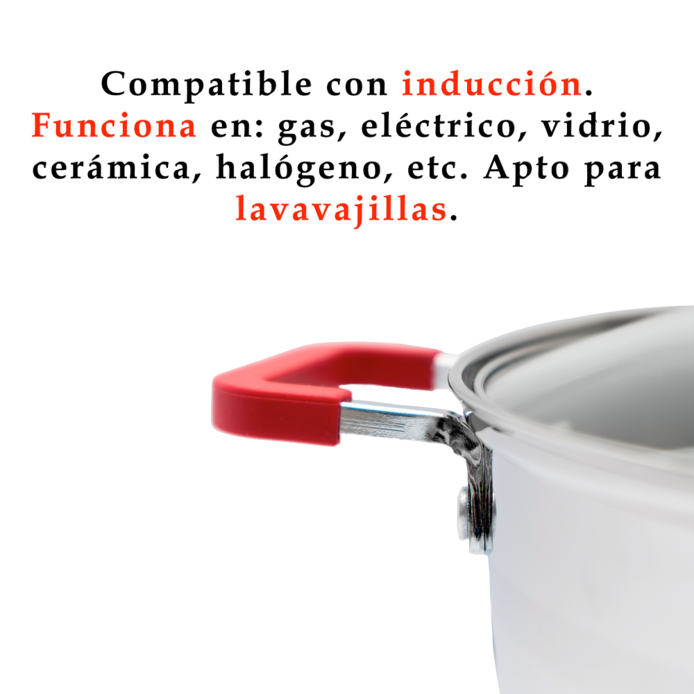 Batería de cocina UYO 2Ollas, Acero Inoxidable – ángulo superior