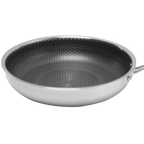 Sartén UYO 28cm Acero Inoxidable, Tapa – ángulo inferior