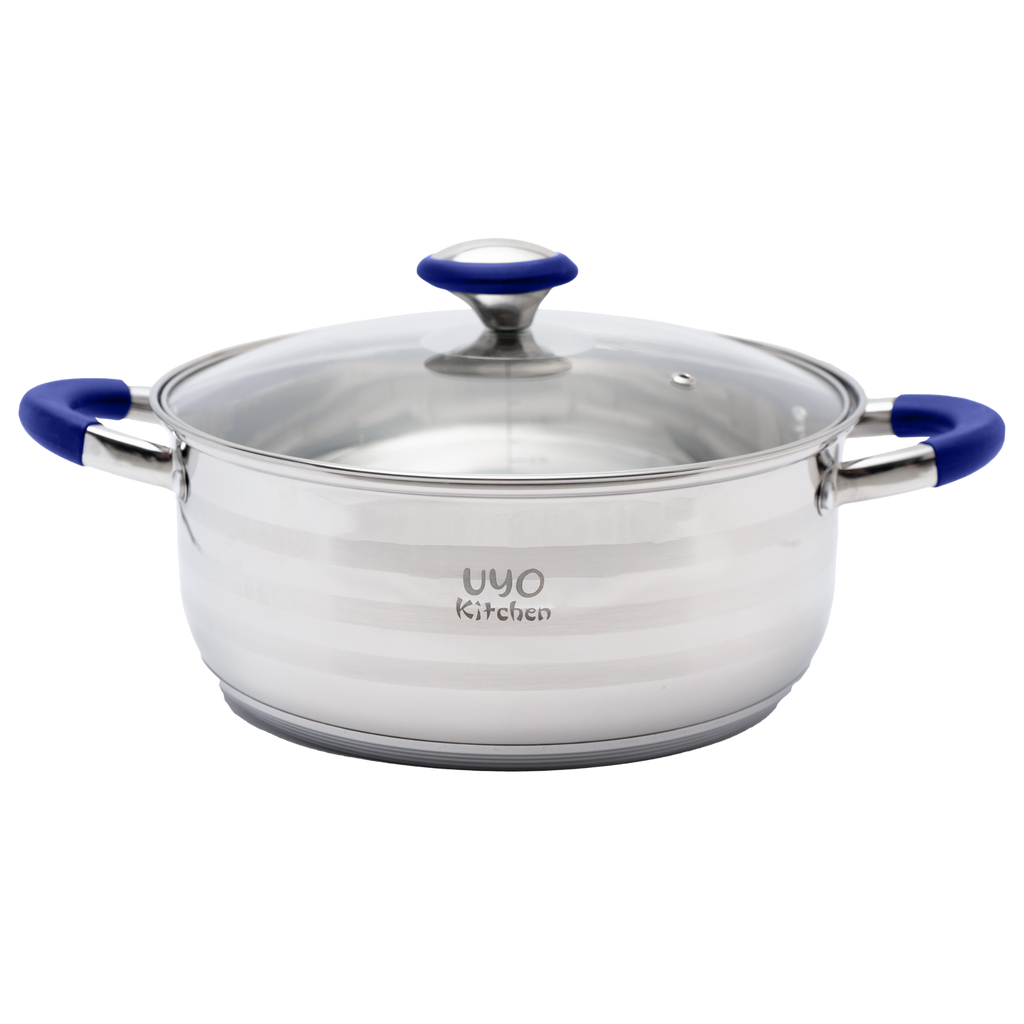 Batería de cocina UYO 9pzas, Acero Inoxidable – vista trasera