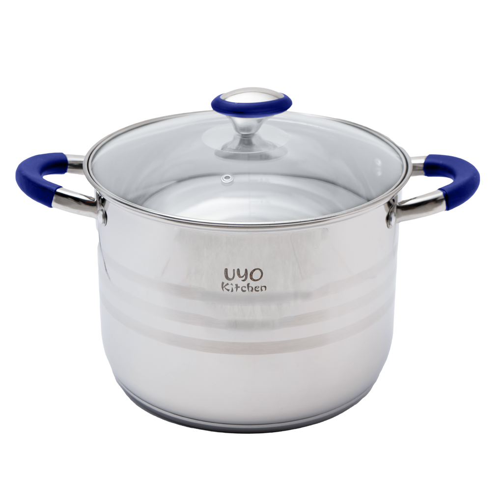 Batería de cocina UYO 9pzas, Acero Inoxidable – vista lateral