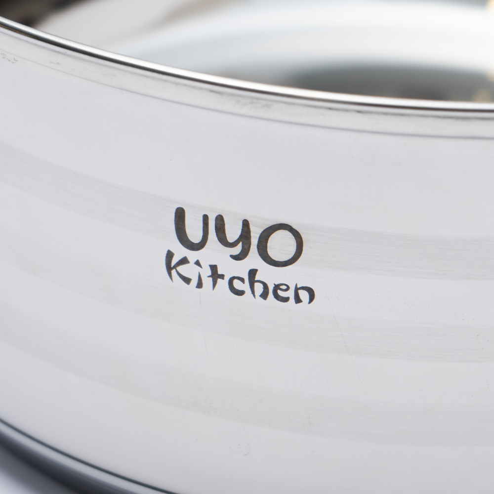 Batería de cocina UYO 2Ollas, Acero Inoxidable – vista lateral