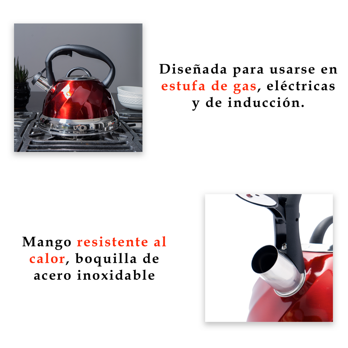 Tetera UYO 3L Acero, Ondas – ángulo superior